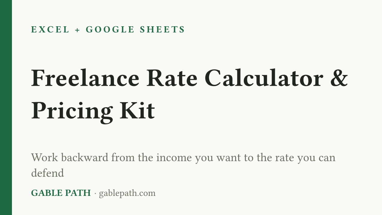 Cover image for Freelance Rate Calculator & Project Pricing Kit — Stop Undercharging