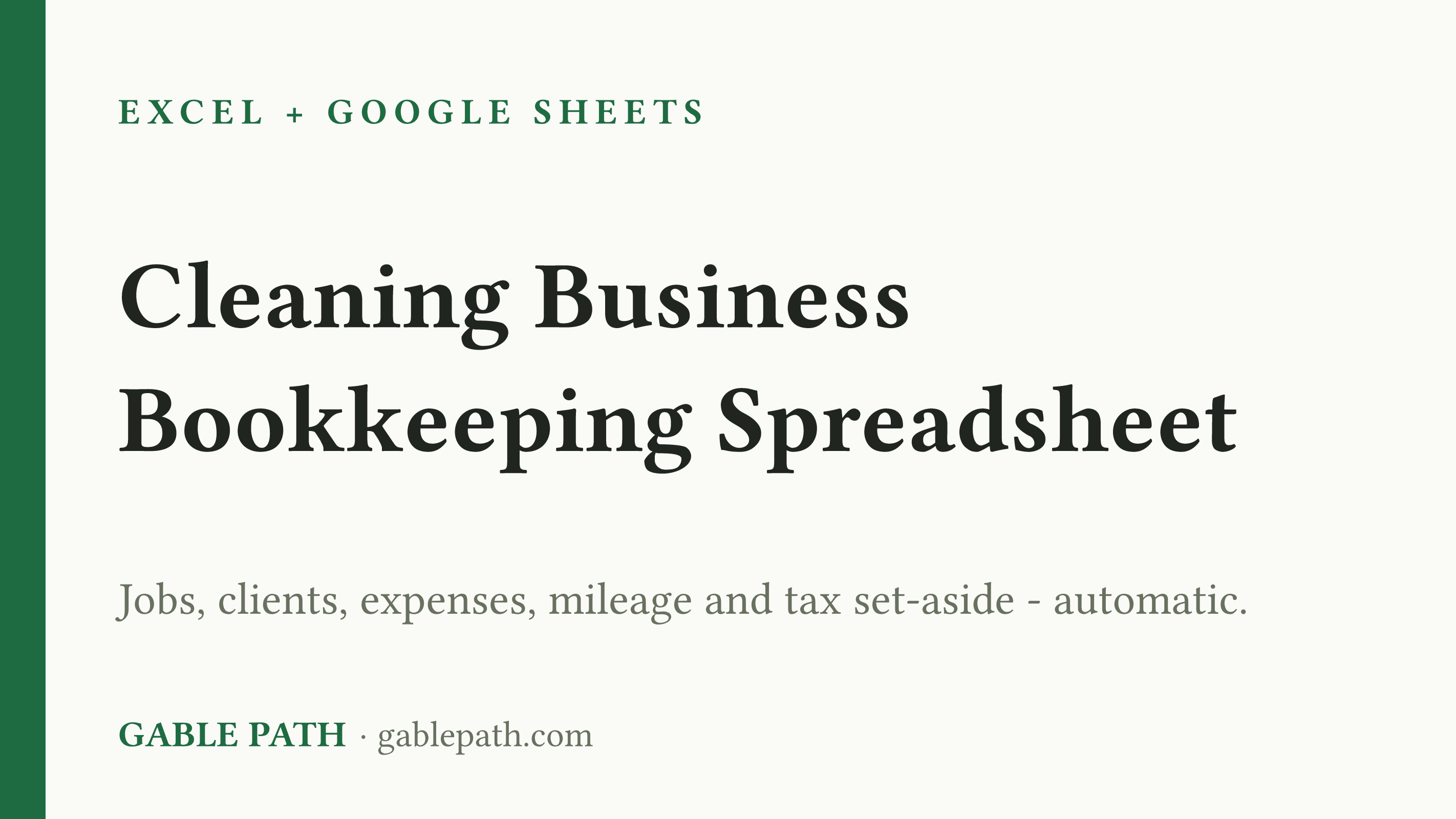 Cover image for Cleaning Business Bookkeeping Spreadsheet, Excel and Google Sheets, Job Client Mileage Tracker