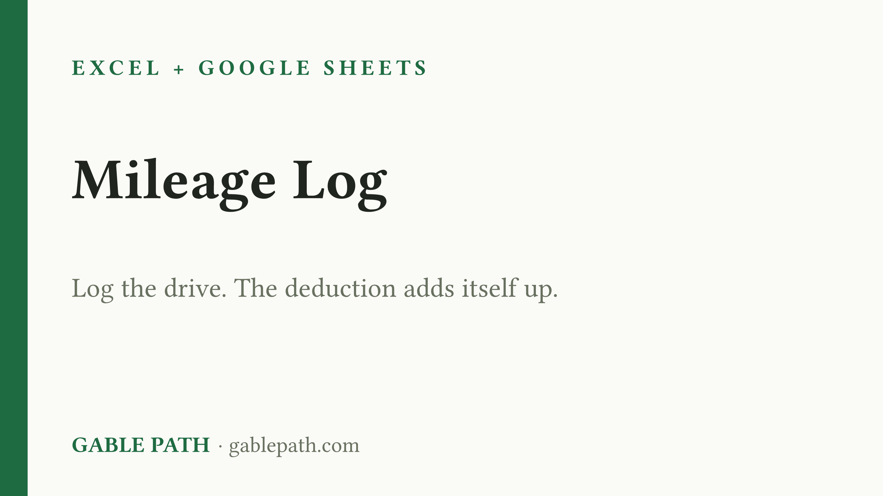 Cover image for Mileage Log Spreadsheet, Excel and Google Sheets, Business Mileage Tracker Tax Deduction